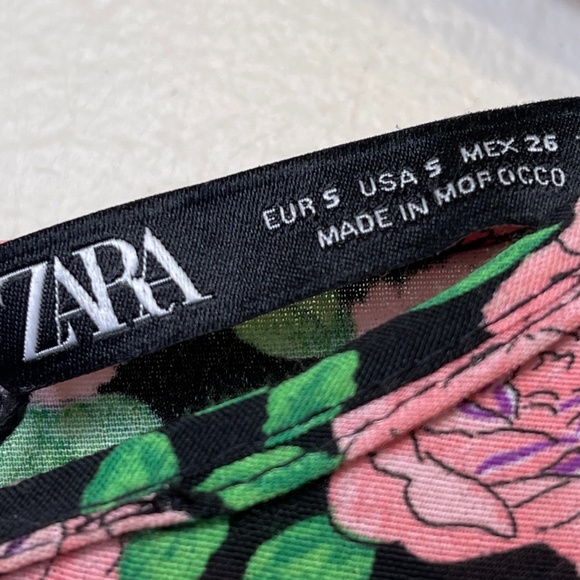 Zara NWT Blogger Fave Valentines Day Rose Print Floral Pattern Ruched Mini Dress - Picture 12 of 15